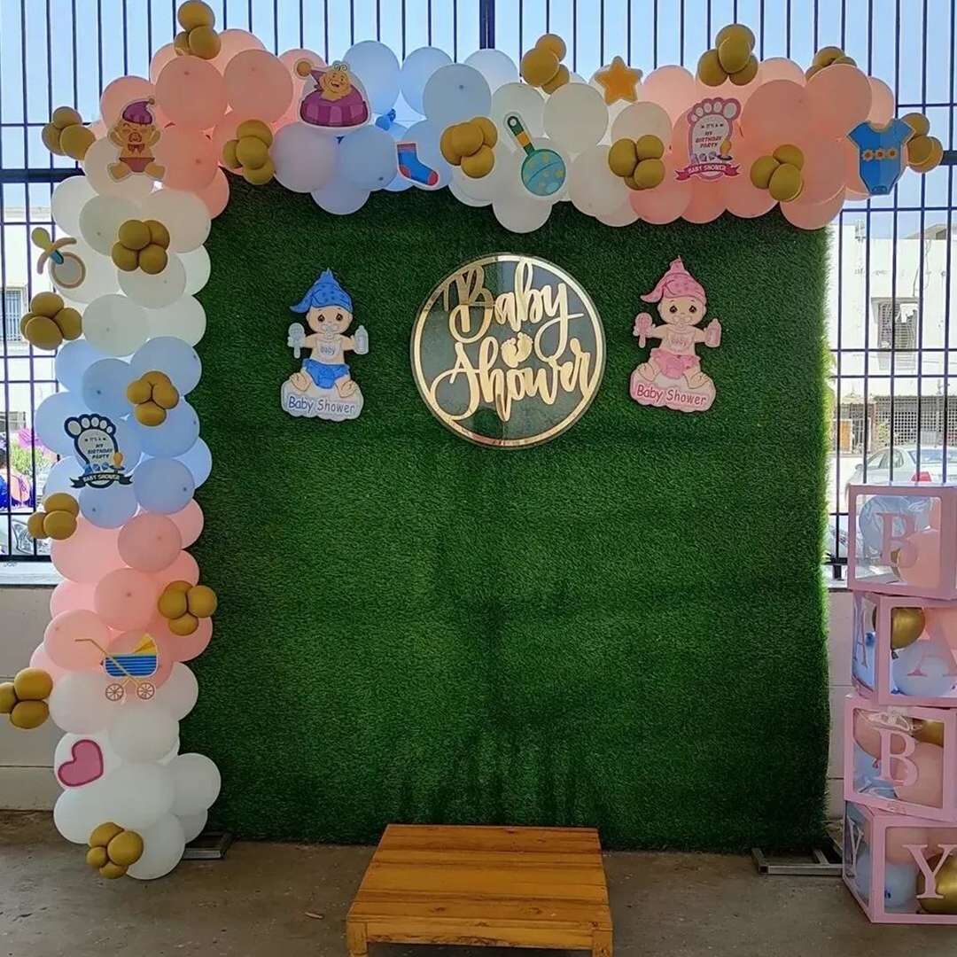 Baby Shower Green Backdrop