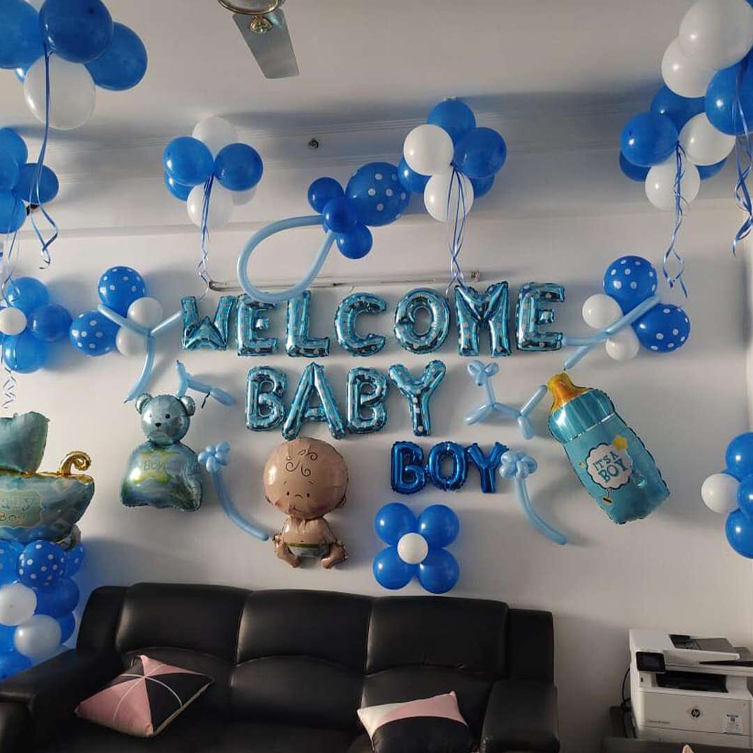 Blue Welcome Baby Decor