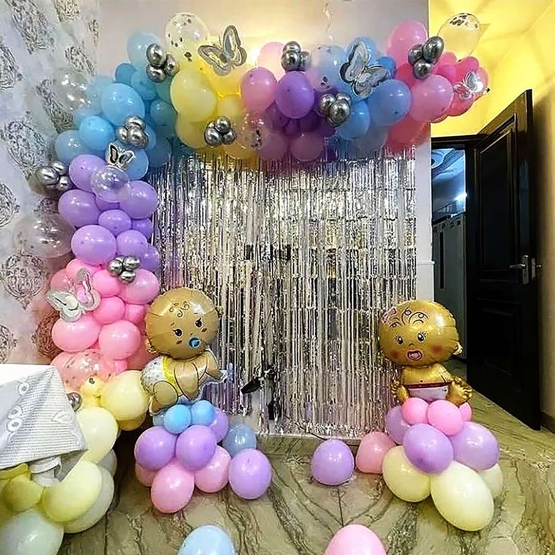 Multicolour Baby Shower Balloon Decor