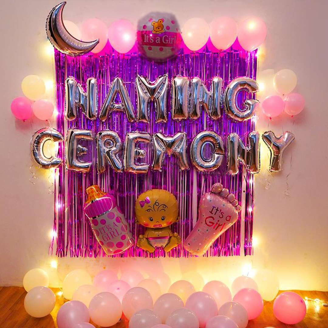 Pink Baby Girl Naming Ceremony Decor