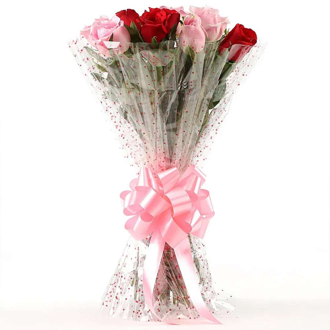 Classy Pink & Red Roses Bouquet
