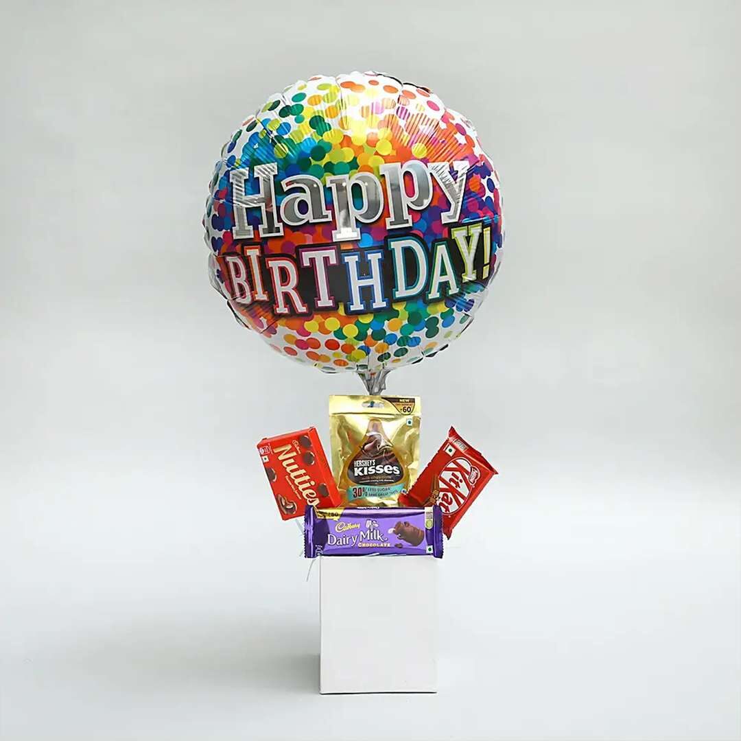 Happy Birthday Balloon & Chocolates Box
