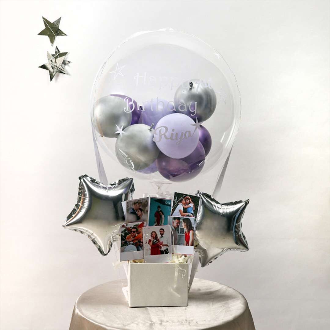 Silver Toned Customised Balloon Bouquet
