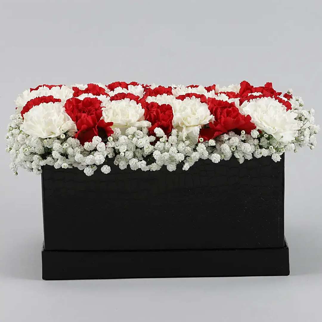 White & Red Carnations Arrangement