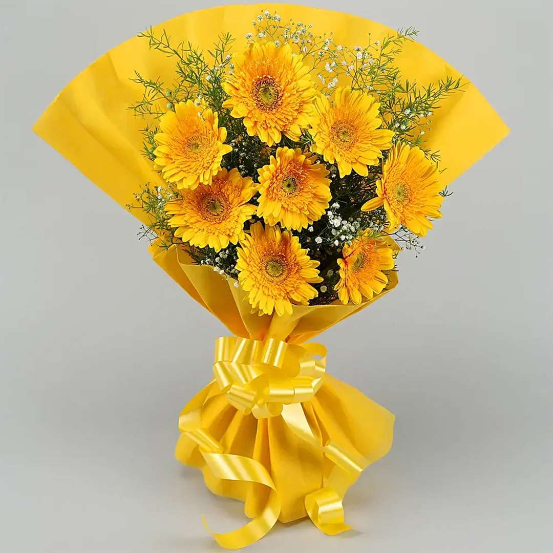 Yellow Mystique Gerbera Bouquet